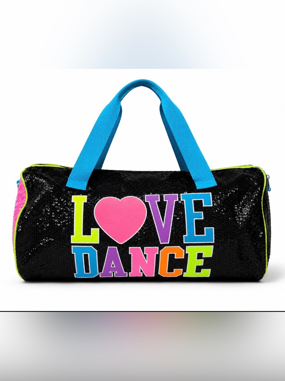 Love Dance Sequin Kids Duffel Bag in Black and Bright Accents